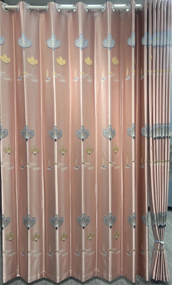 【樱花粉】新款小清新风高精密成品遮光卧室书房窗帘