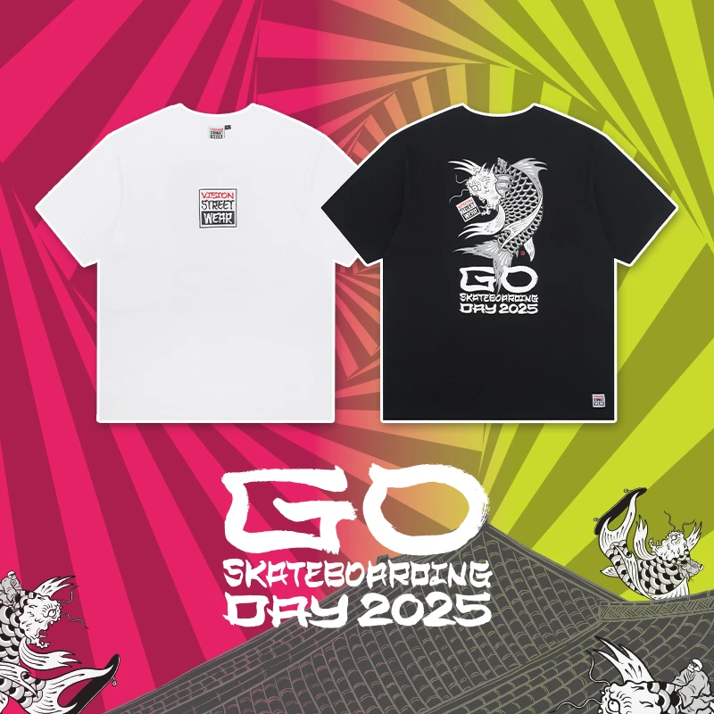 VISION 2025世界滑板日限定T恤艺术家TUCK联名T恤2色春夏穿搭