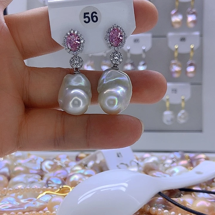 听***海淡水珍珠银S925镶嵌颈饰56