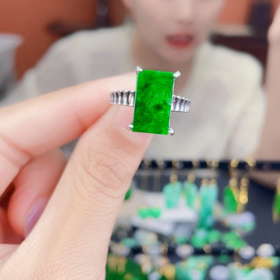翡翠银S925镶嵌耳饰饰品