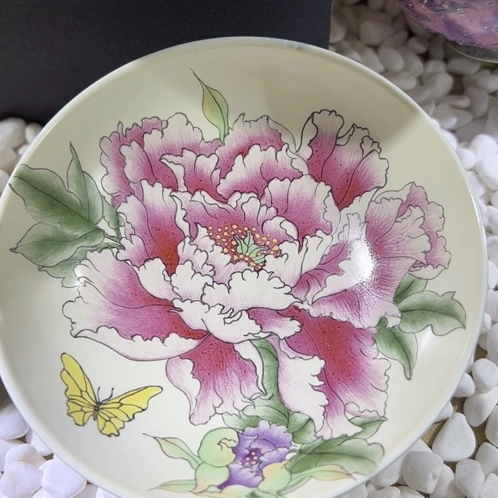 手绘普洱牡丹花杯