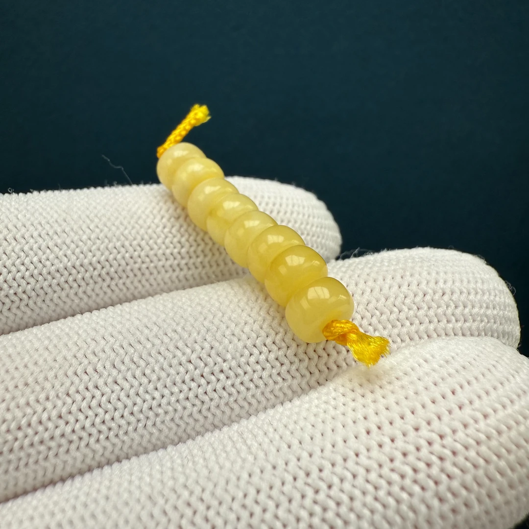 D1471【微瑕】天然原矿蜜蜡 隔珠6.2mm支持复检假一罚十