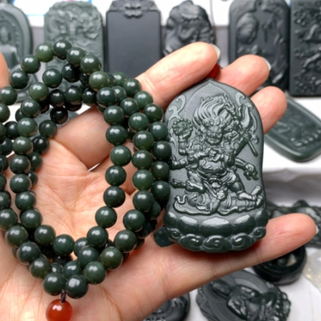 【闪购商品】颈饰未镶嵌和田玉6**8双面雕刻