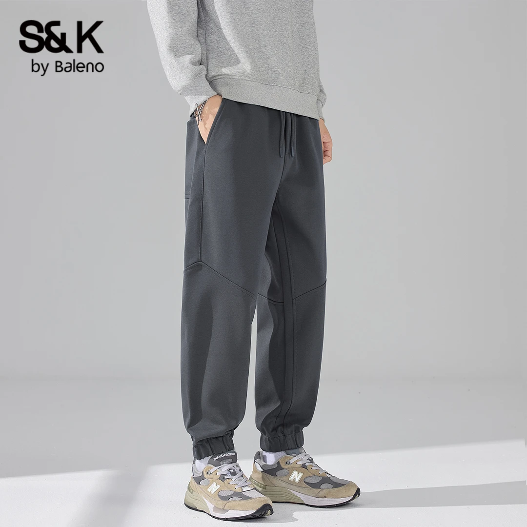 班尼路S&K美式潮牌休闲裤男士2025秋季新款宽松运动百搭束脚卫裤