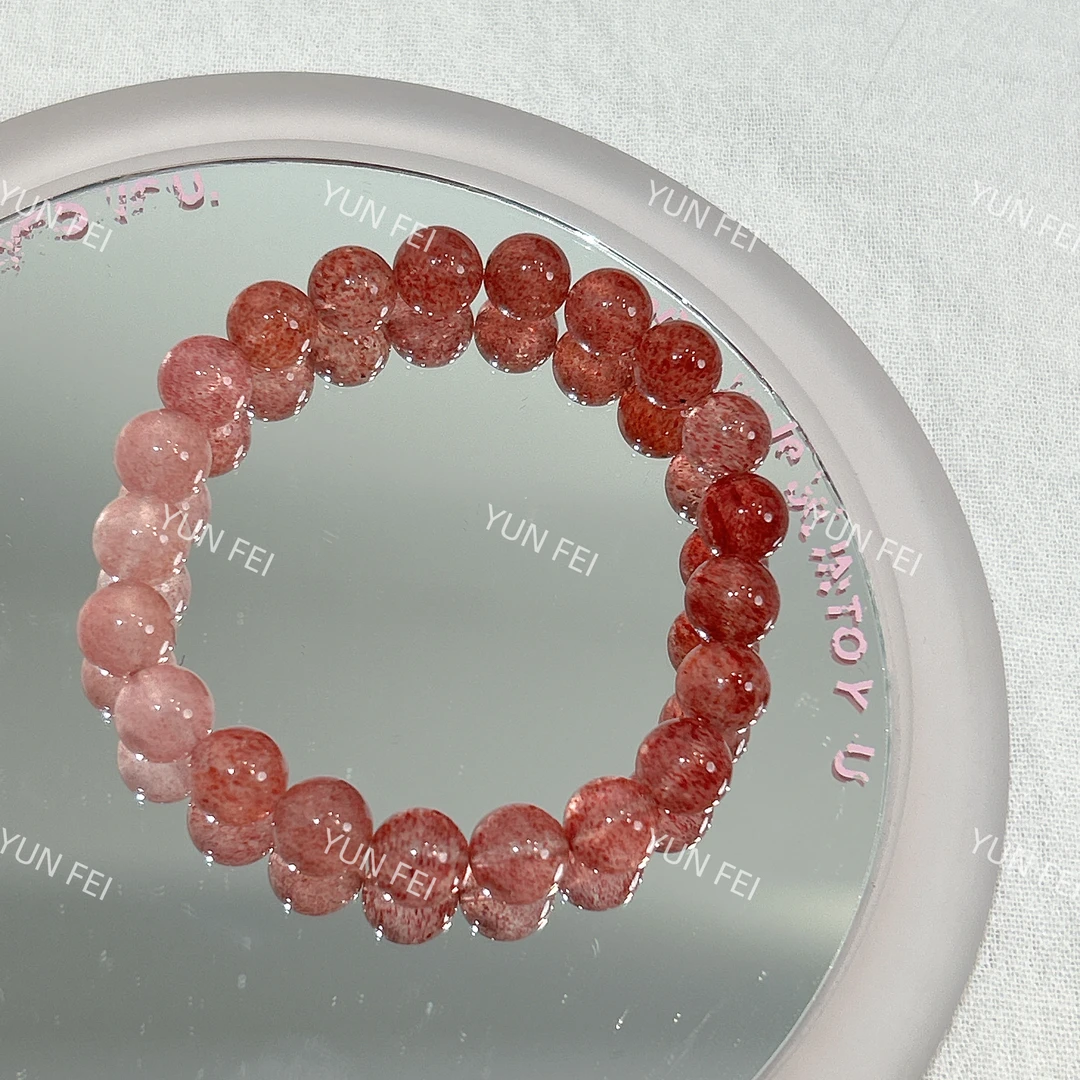 【渐变草莓晶】天然简约原创小众设计甜美单圈