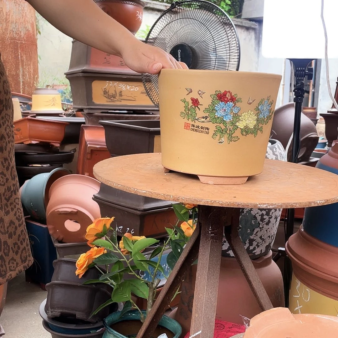 花开富贵中号一个花盆紫砂