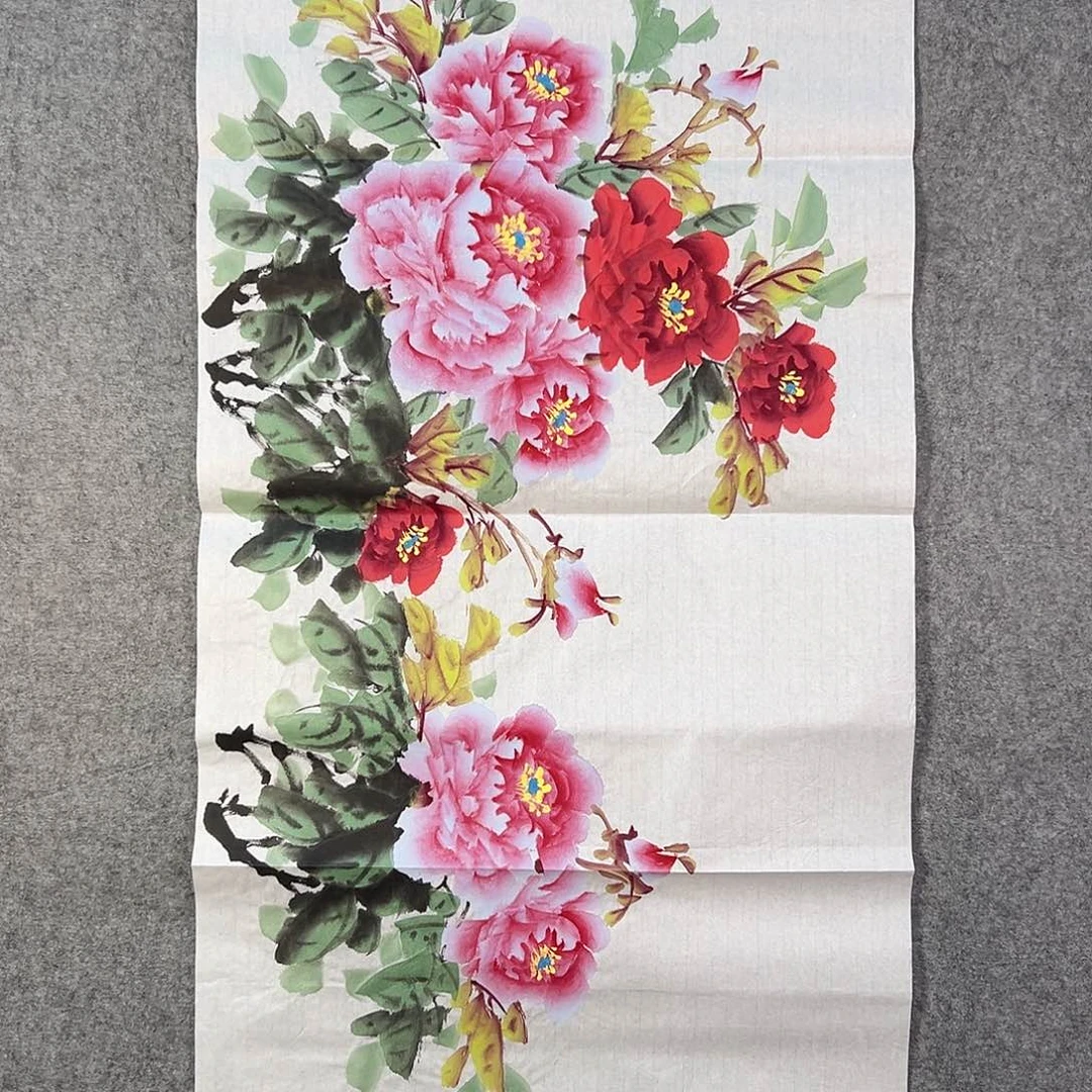 国画157 花鸟等各种花卉图案为一体
