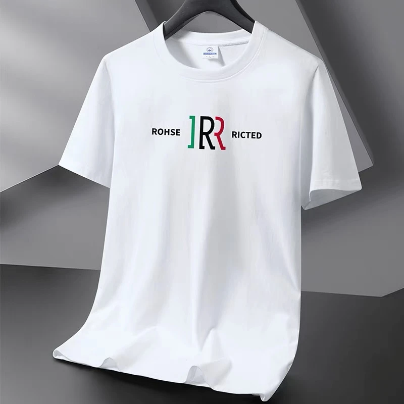 夏季新款男士休闲圆领半袖T恤男女同款潮流情侣款修身半袖纯棉t