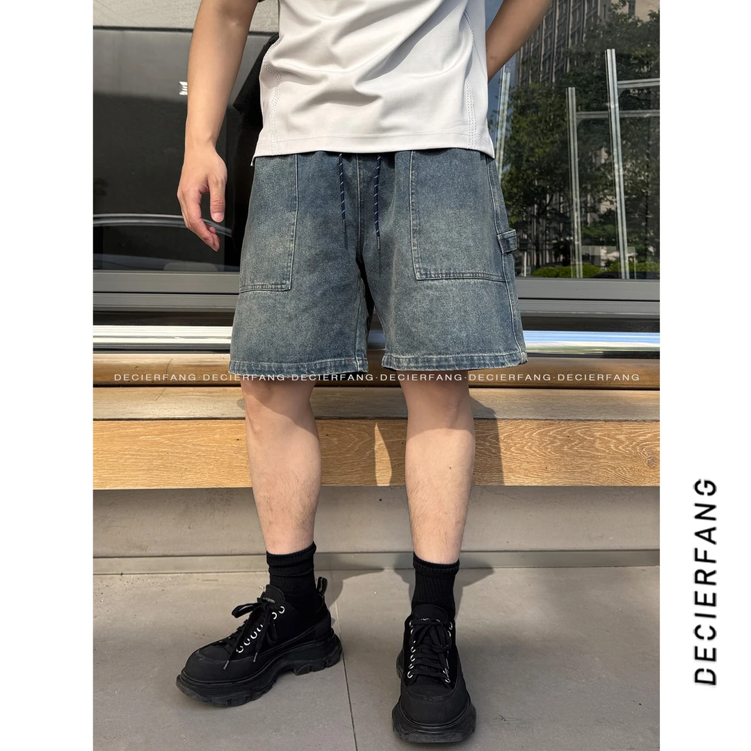 ANG【25 夏】美式cleanfit牛仔短裤宽松直筒休闲五分裤潮