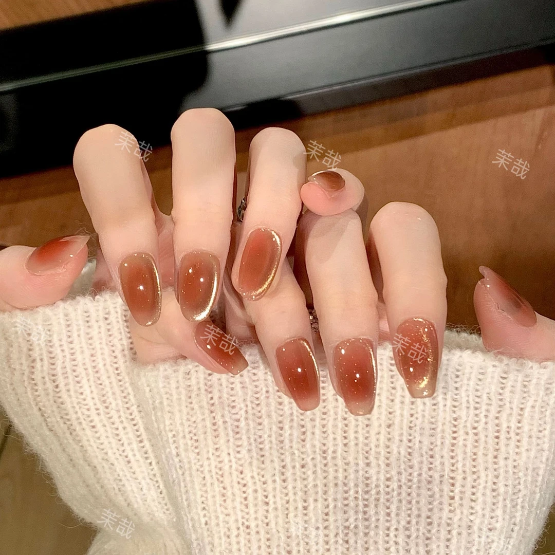 茉哉心心现货【琥珀金石】纯手工定制拆卸穿戴甲A4526
