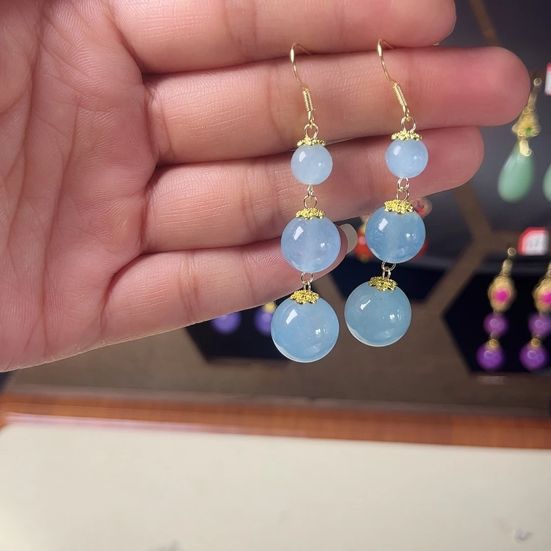 珐琅合金925银耳饰