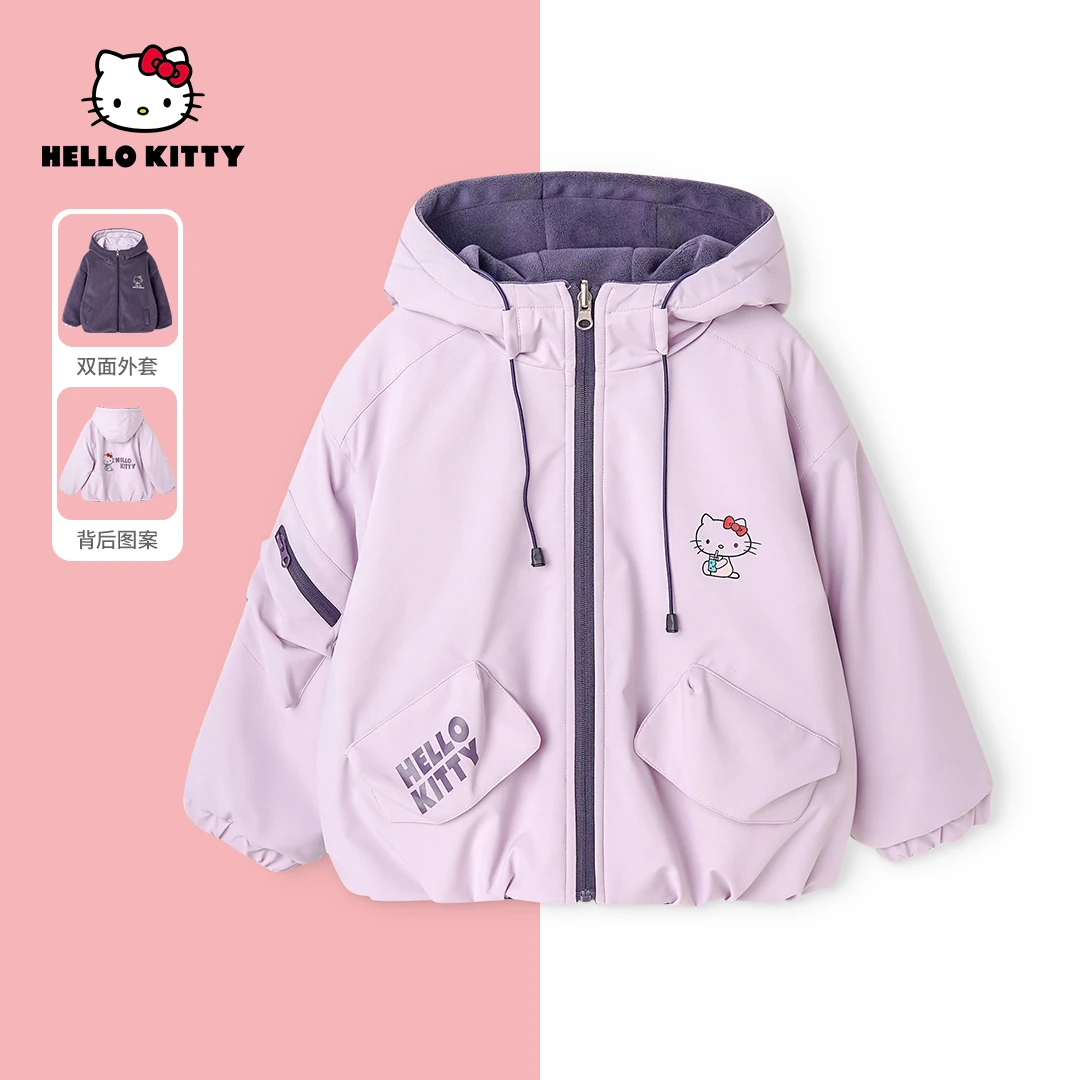 HelloKitty冬季新款女童保暖上衣中大童休闲外套AC5428BG551 KT