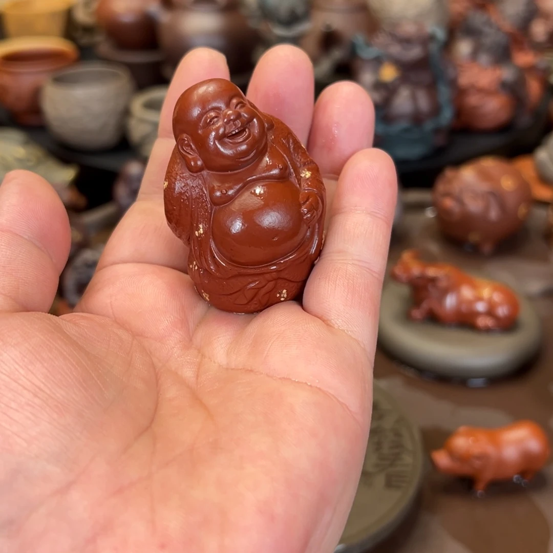 紫砂茶宠紫砂弥勒 微瑕