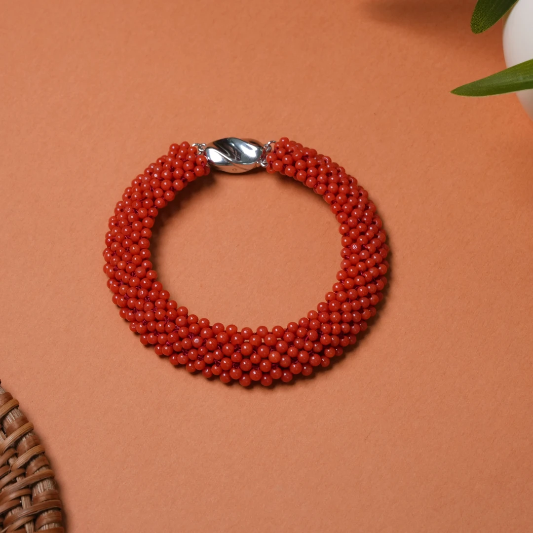 【美祈专属】珊瑚圆珠扁链手链-G5022LL-50-多样性发其一