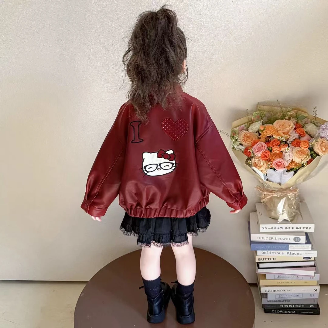 【现货】女童皮衣外套春秋款2025新款洋气儿童时髦秋装上衣宝宝秋季