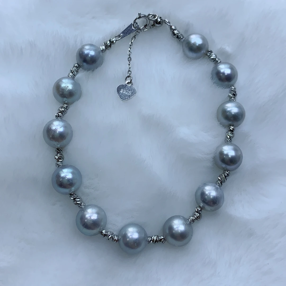 S925银设计款海水真多麻手链7-8MM Y363