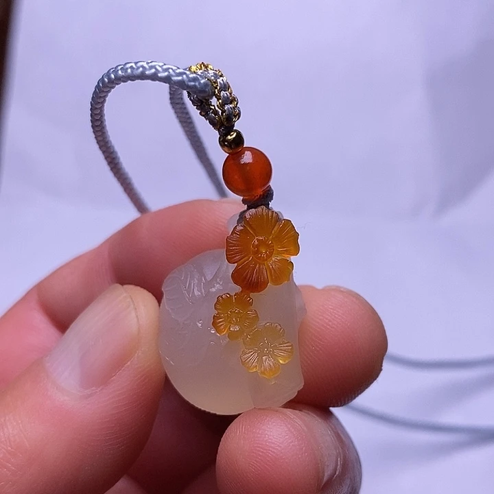 忘***草玛瑙/玉髓合金颈饰