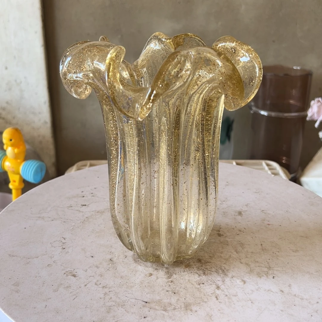 弘扬琉璃花器微瑕高度20