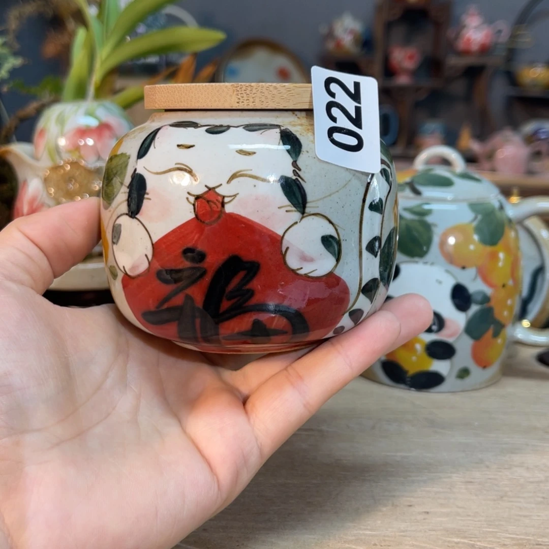 壶素浅陶瓷手工手绘