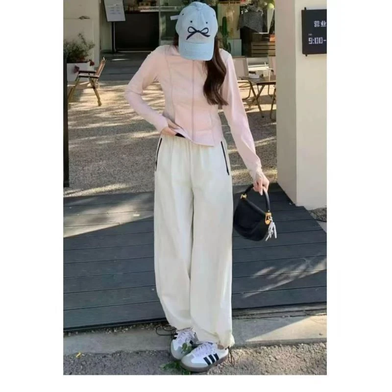 小雅姐姐 夏季薄款工装速干束脚直筒休闲裤IU98