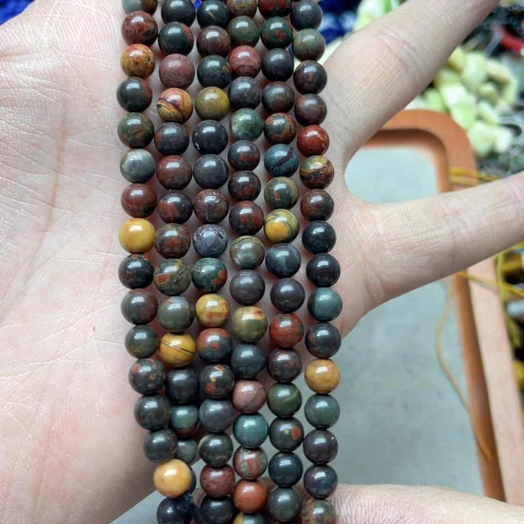 玛瑙/玉髓合金珠宝半成品一条6mm毕加索