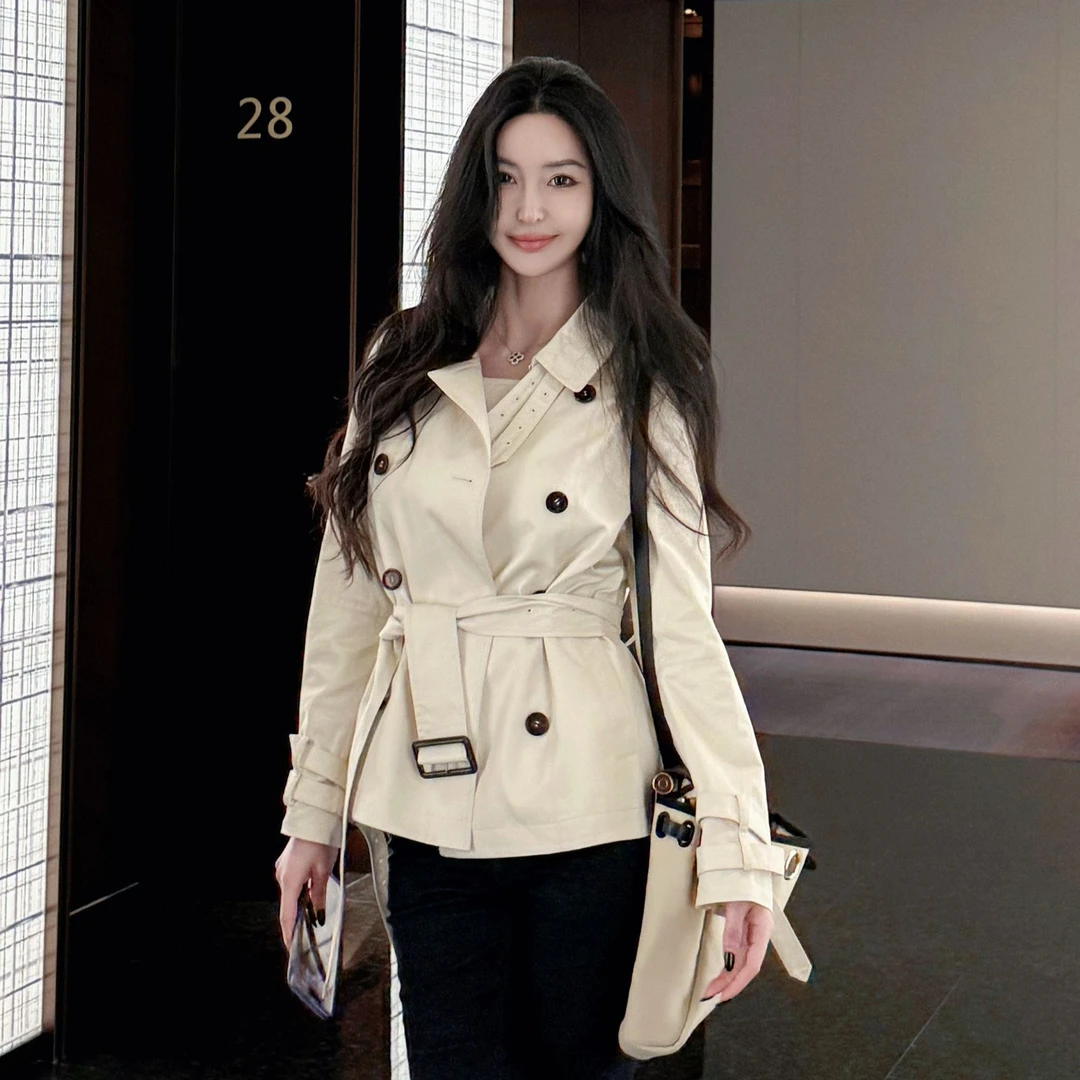 菠萝宝宝yuna【米白序章】100棉铜氨内里白色三防中长款风衣YH23