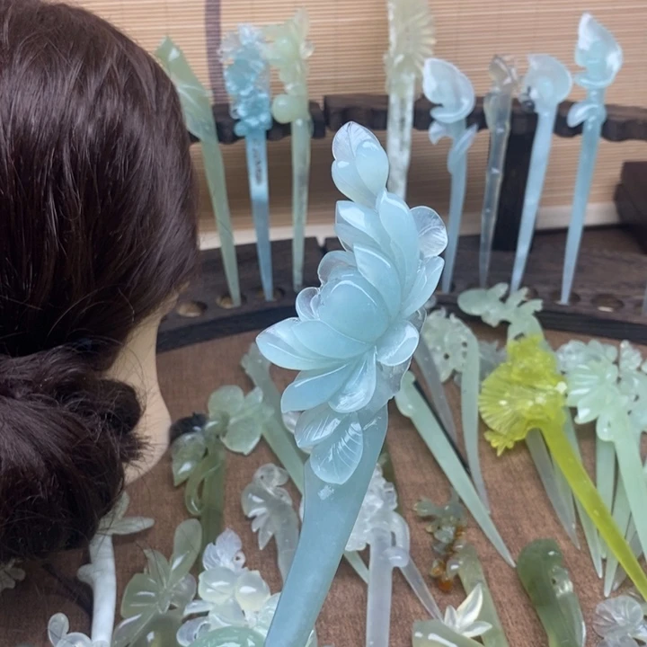 蛇纹石玉未镶嵌发饰