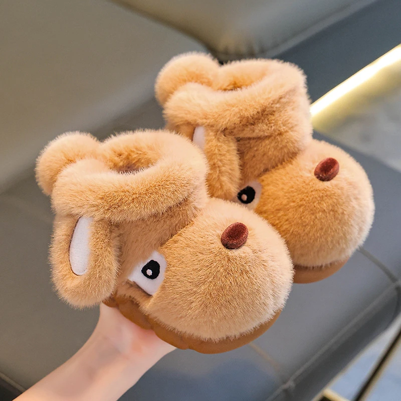 儿童棉拖鞋男童冬季卡通可爱防滑室内居家软底亲子宝宝拖鞋