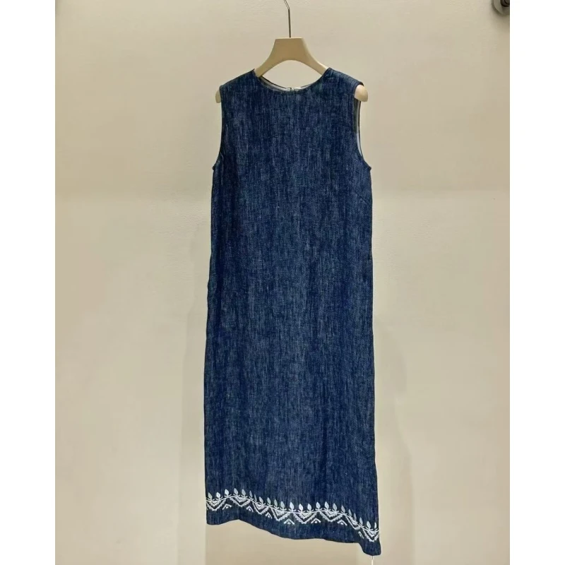 【兰帝专属】波嬉风绣花直筒连衣裙21120