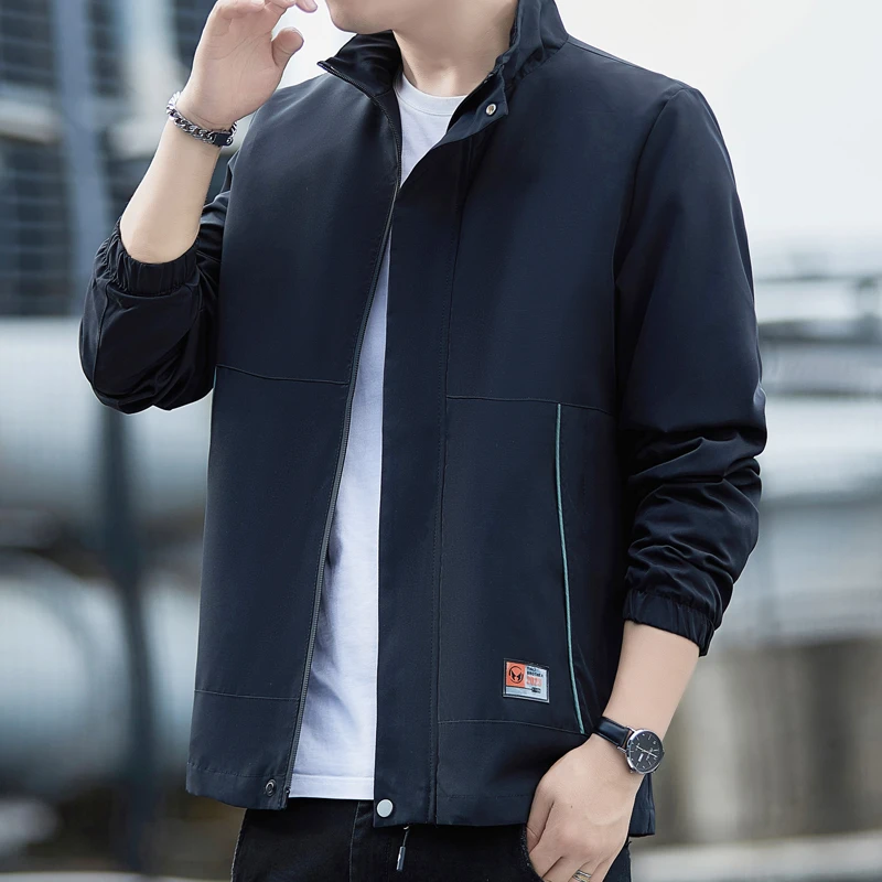 2025新款男士外套春季休闲立领夹克男潮流帅气百搭韩版上衣时尚