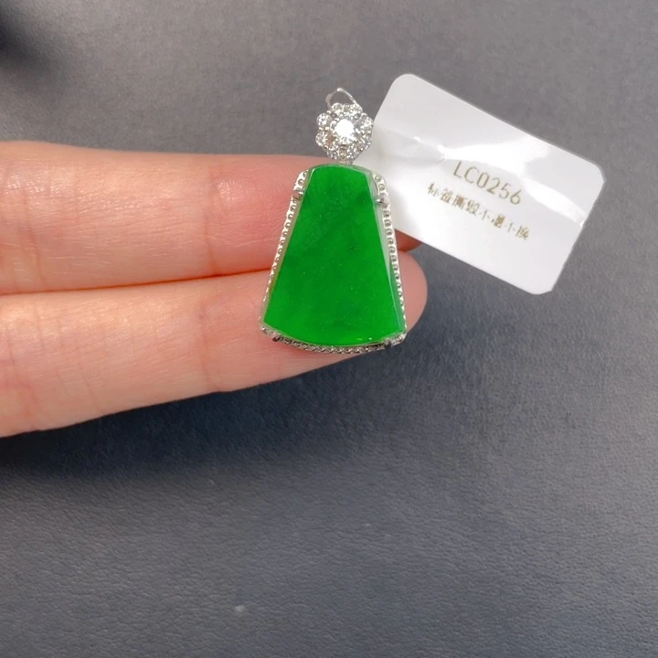 吊坠(不含链)银S925镶嵌翡翠