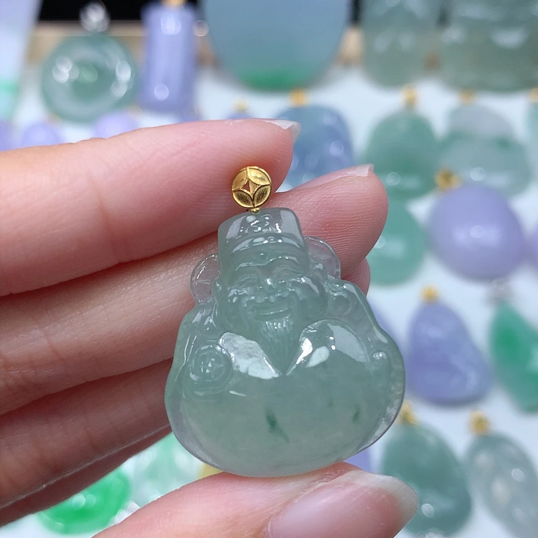 颈饰18K金镶嵌翡翠翡翠