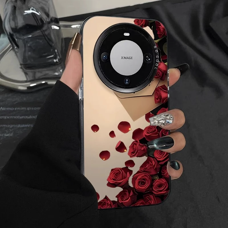 信笺红玫瑰适用华为mate70手机壳nova13pro女创意个性新款p70时尚