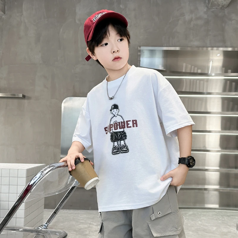 男童t恤短袖夏季薄款5-15岁中大童帅气韩版打底衫儿童上衣男孩潮T