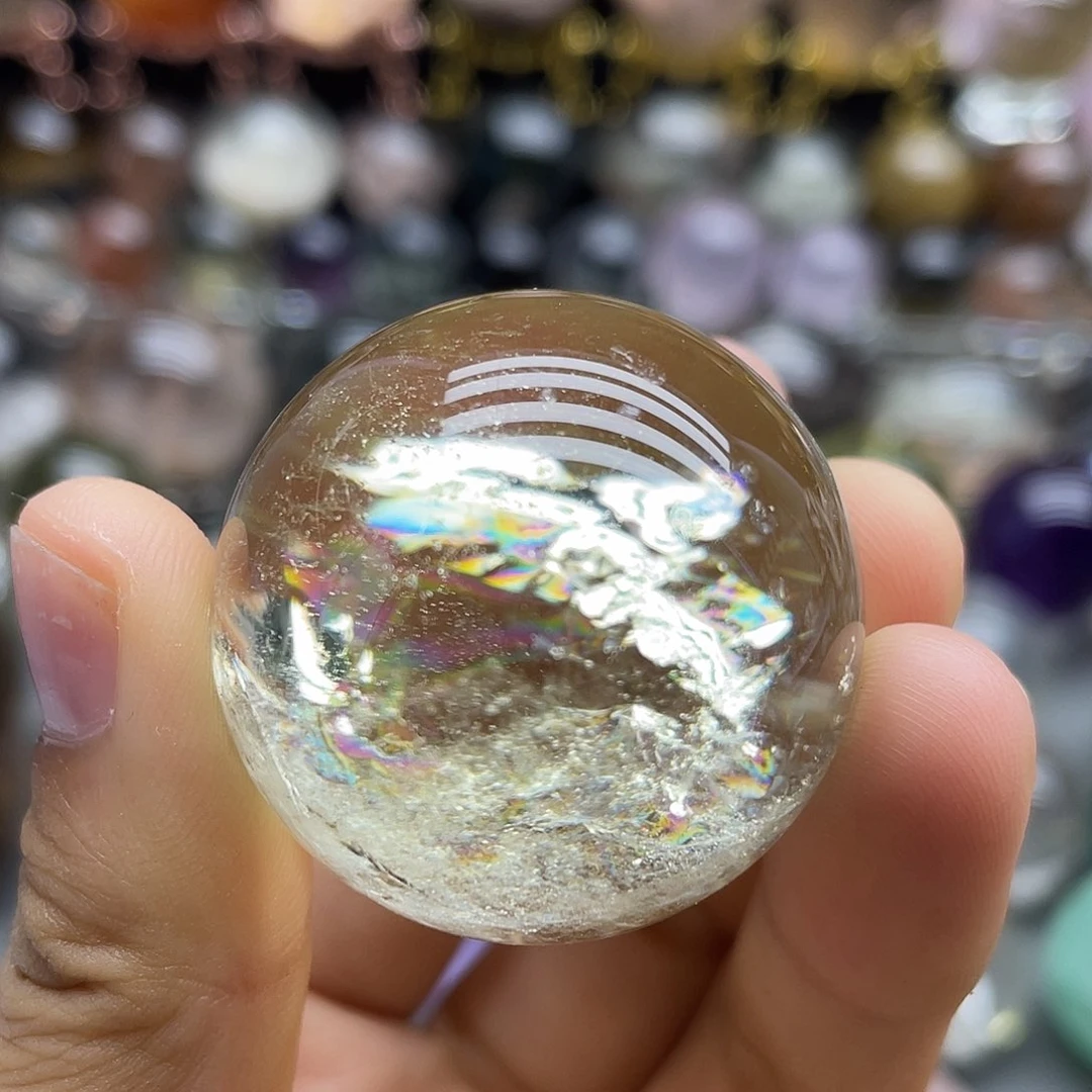 水晶珠宝半成品未镶嵌天然黄水晶36.3mm