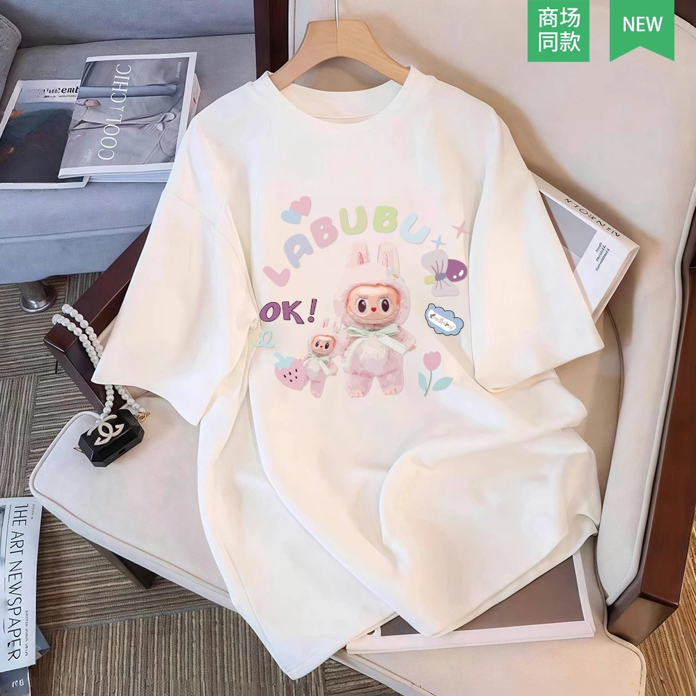 专柜新品丨拉布布LABUBU联名丨周边丨夏季纯棉短袖t恤男女潮