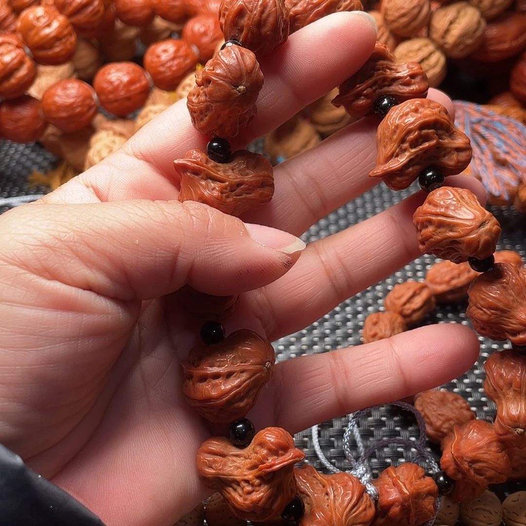 简***单手串文玩核桃小鸟