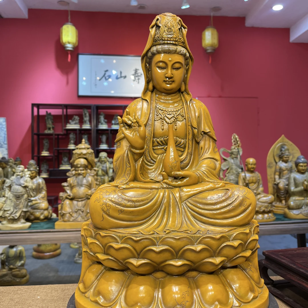 寿山石手工雕刻观音大士