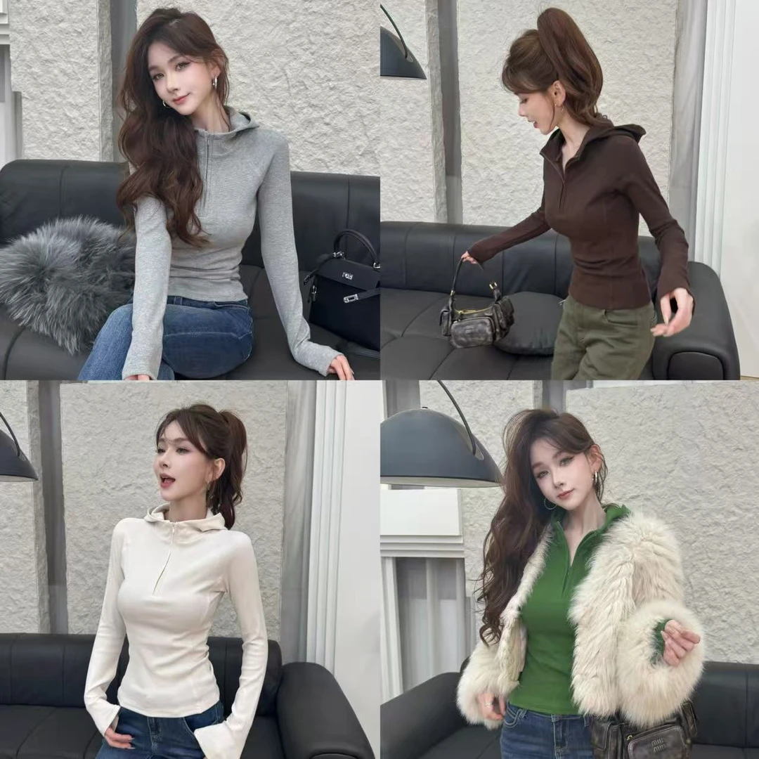 JUSTCC【人手一件】叠穿神器半拉链连帽内磨毛加厚上衣2025升级款