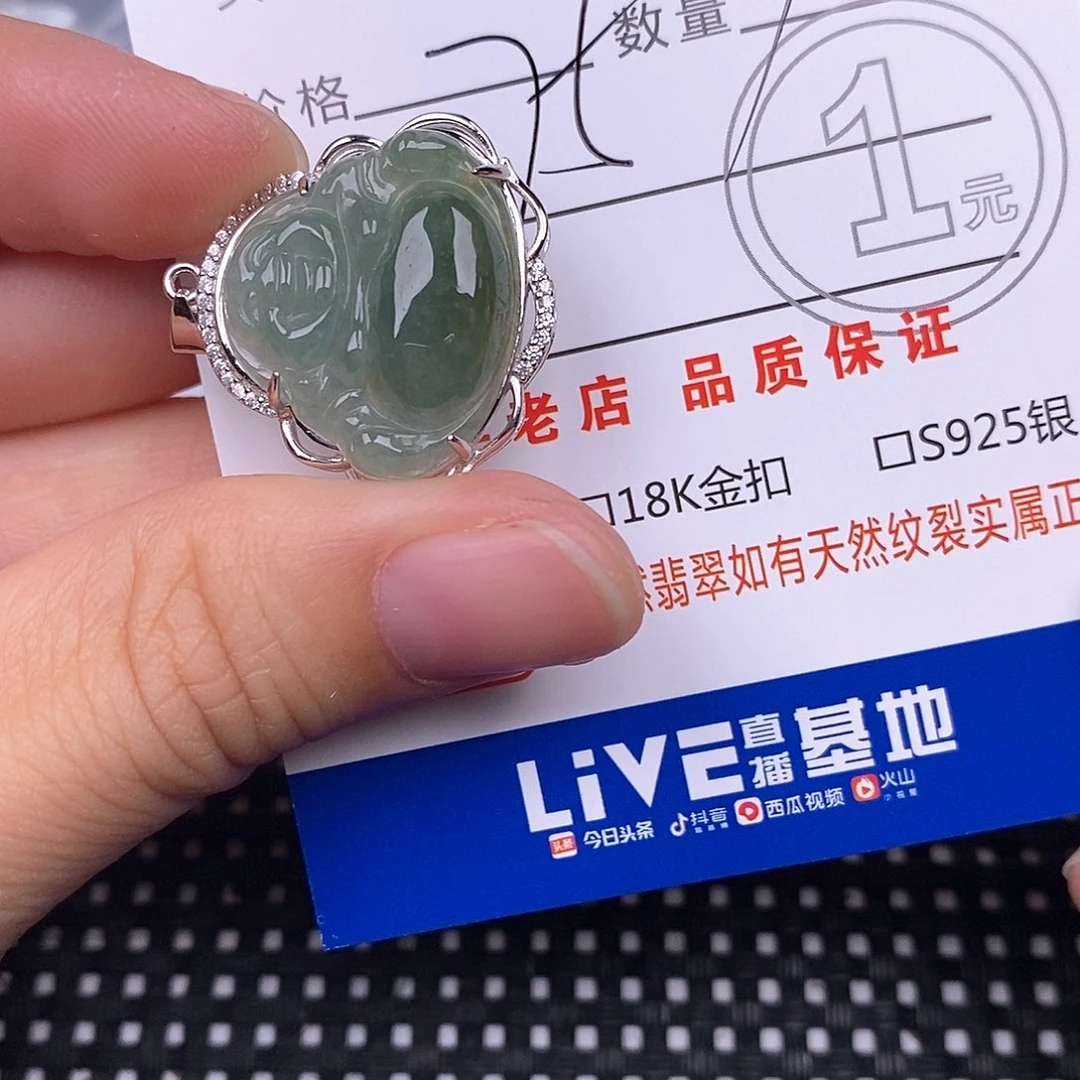 翡翠银S925镶嵌颈饰