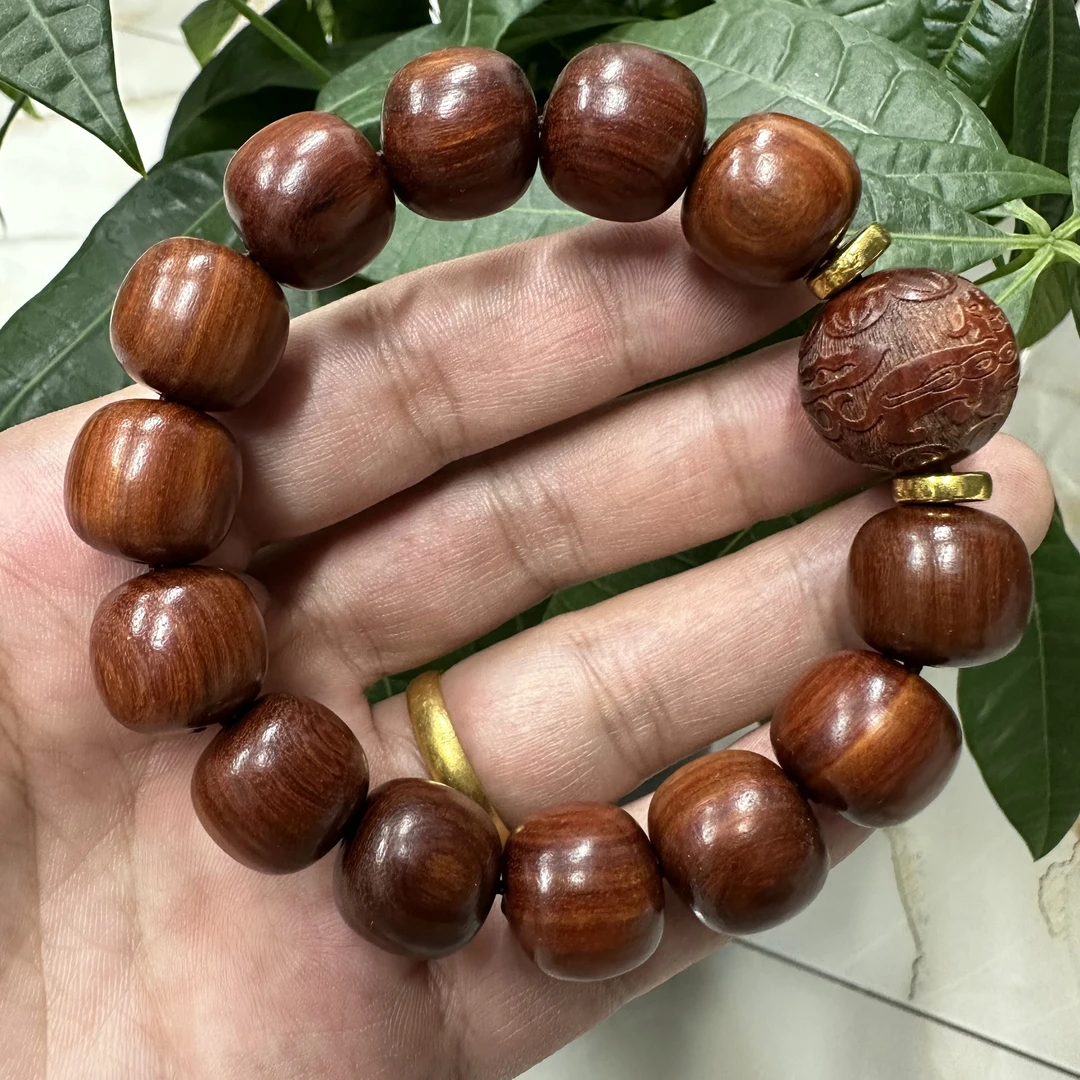 小叶紫檀精品单圈手串LZG-08132无礼盒