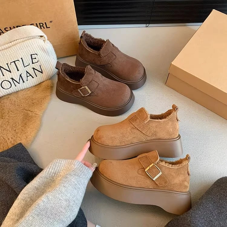 厚底增高勃肯鞋女2025春季新款懒人一脚蹬复古博肯单鞋休闲乐福鞋