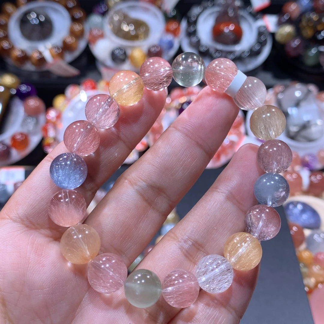 未镶嵌水晶手链彩兔毛10mm