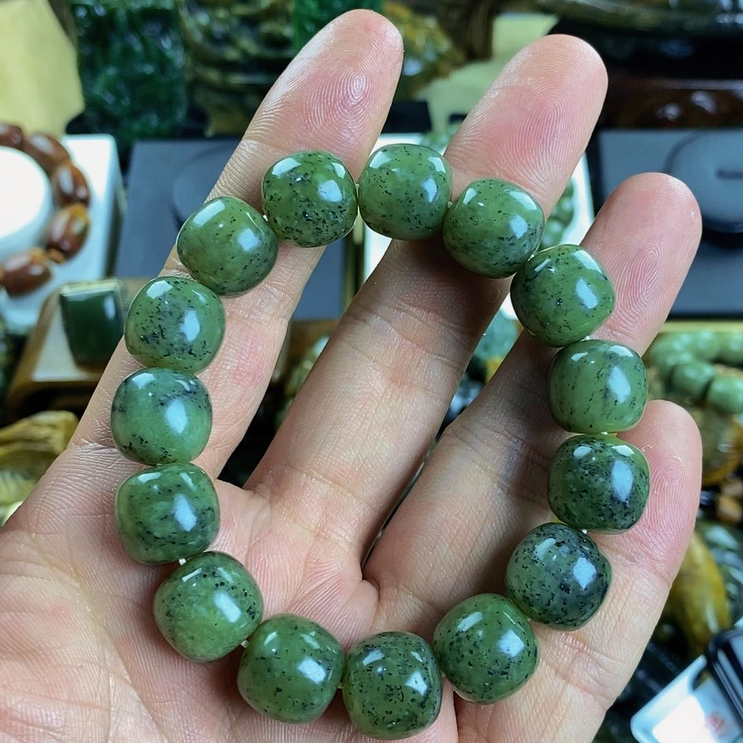 岫岩河磨玉（透闪石质玉）手串未镶嵌原**歌