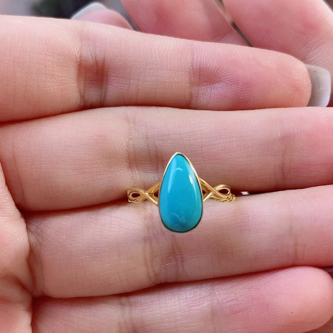 绿松石18K金镶嵌珠宝奇石