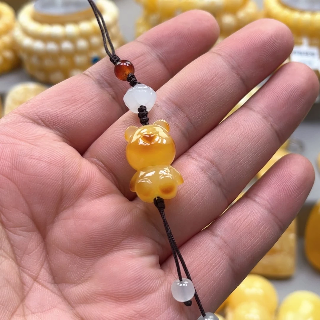 琥珀颈饰未镶嵌手机挂