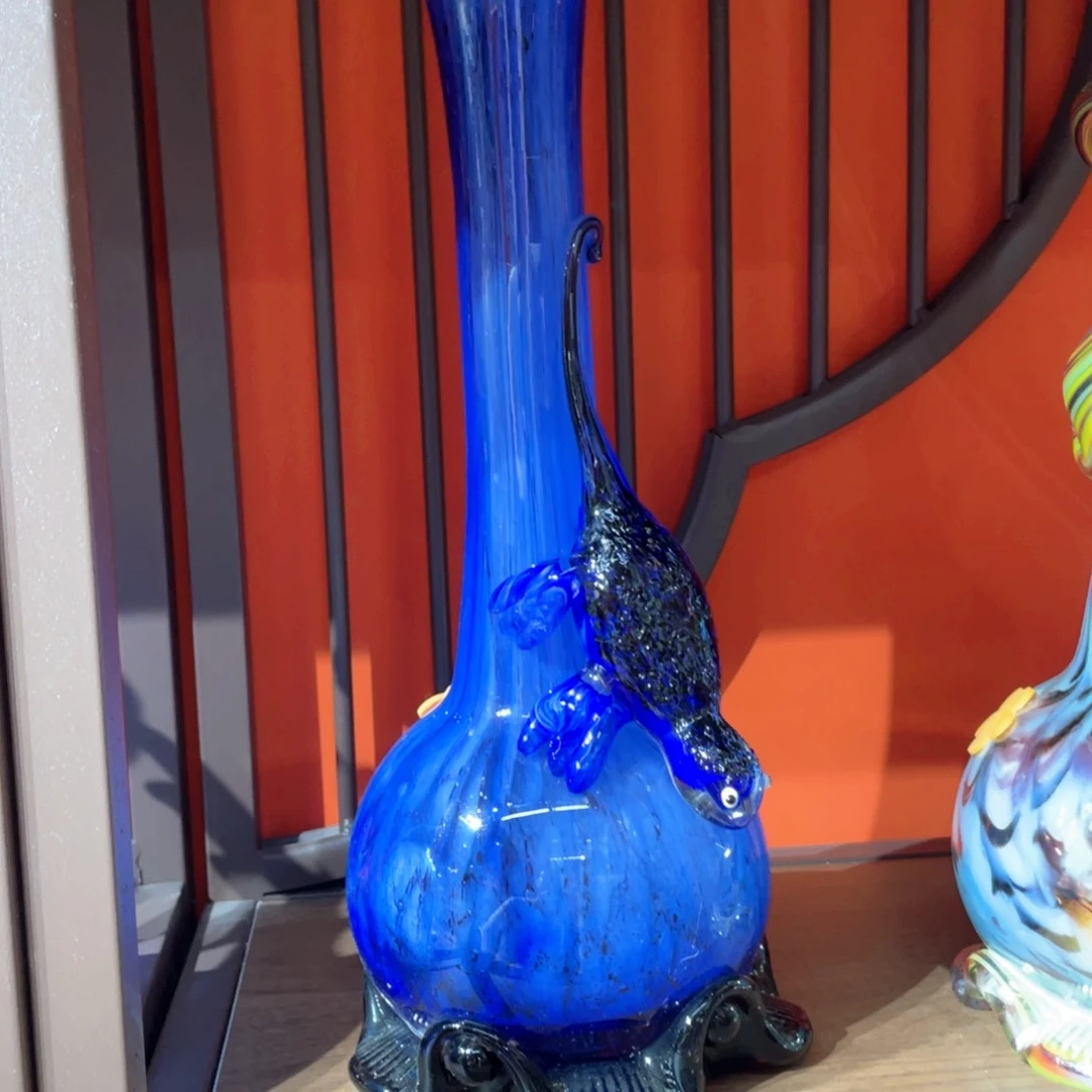琉璃手工艺品用****4微瑕壁虎瓶子