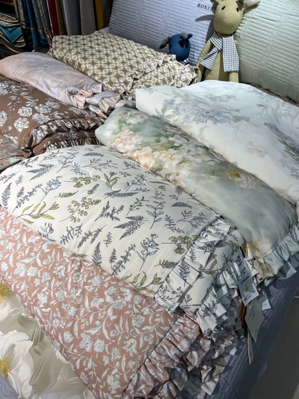 凯特小冰柚凉感冰丝夏凉被花边空调被A类母婴级丝滑冰凉田园风