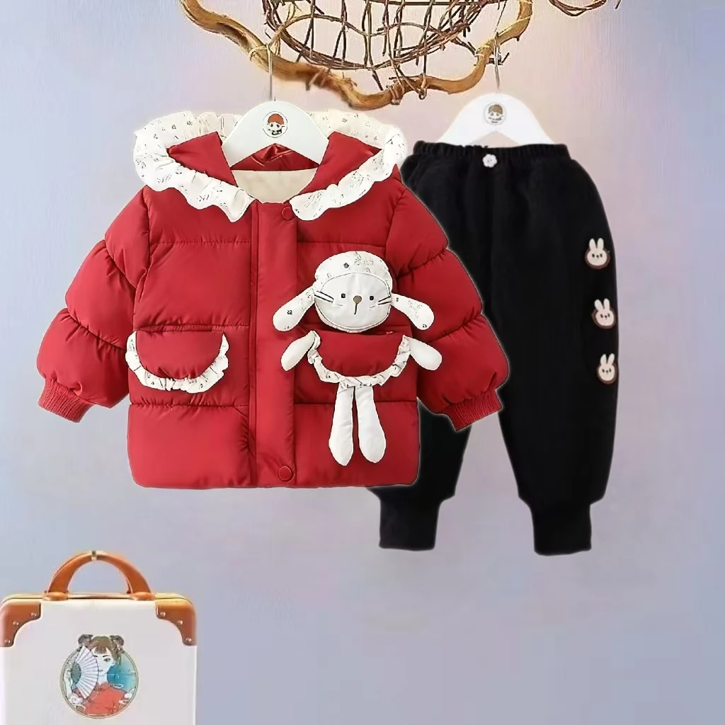 女童棉衣冬装2025新款儿童加绒棉服新年外套女宝宝拜年服棉袄冬季