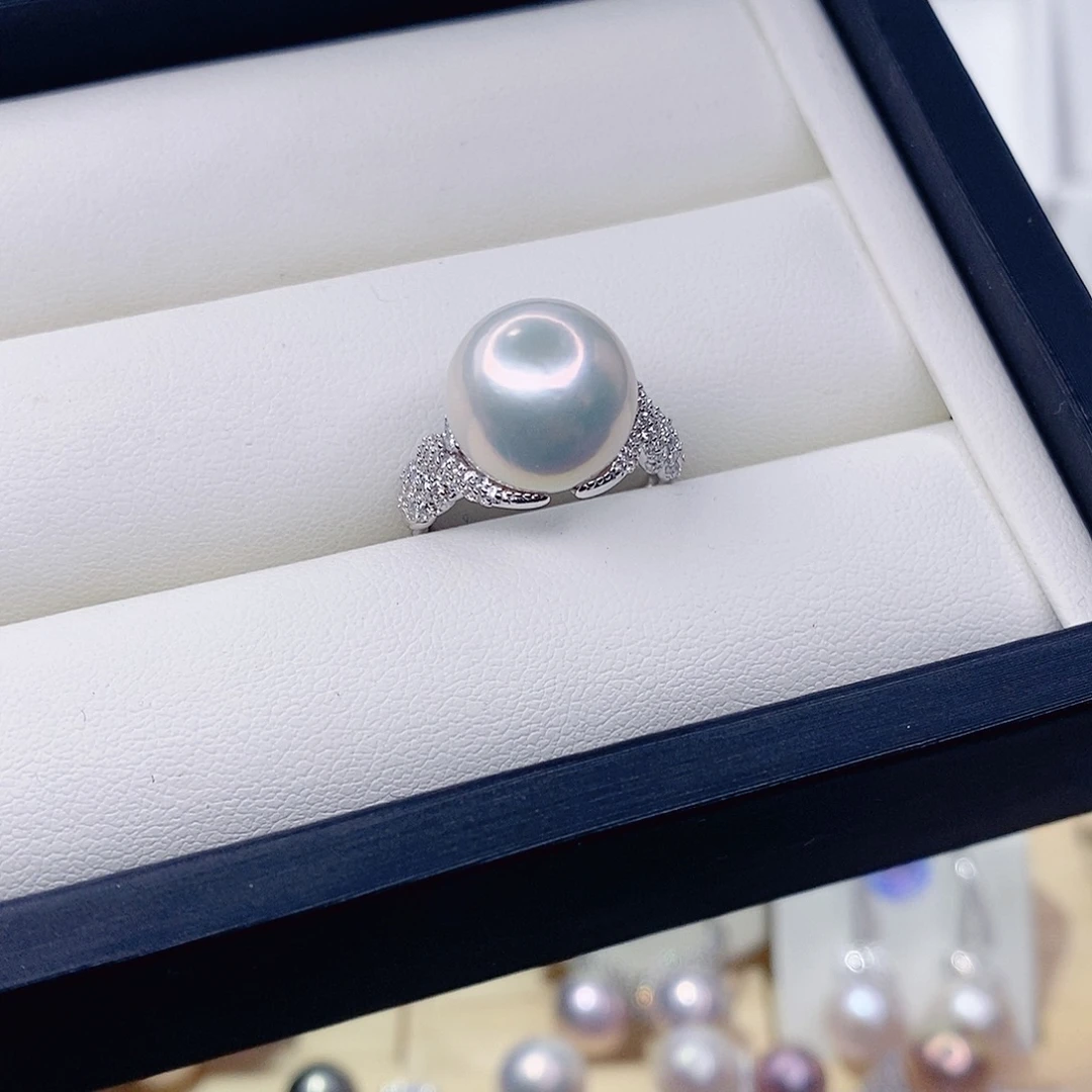 卓***越淡水珍珠银S925镶嵌戒指12➕